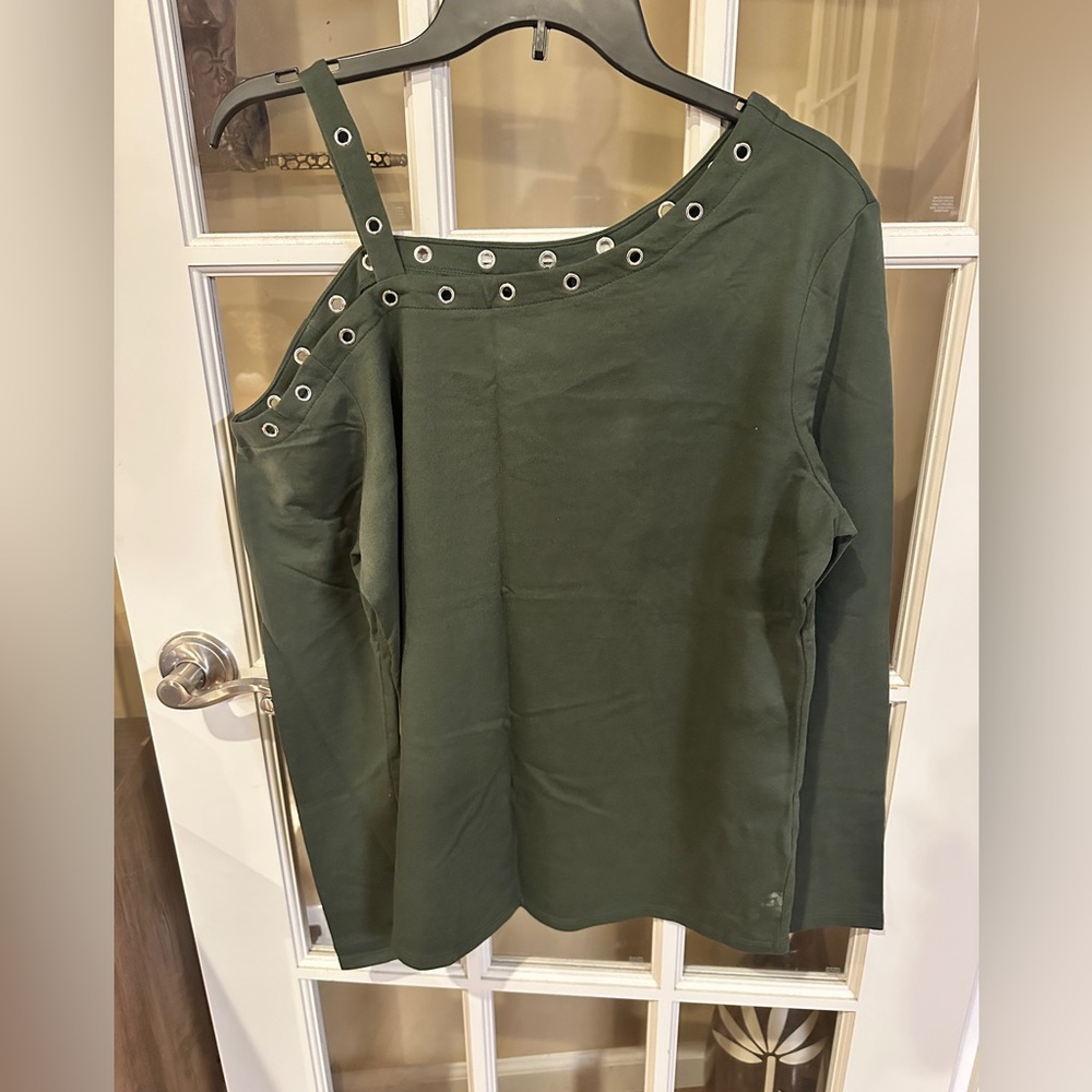 Cold Shoulder Top with Grommets